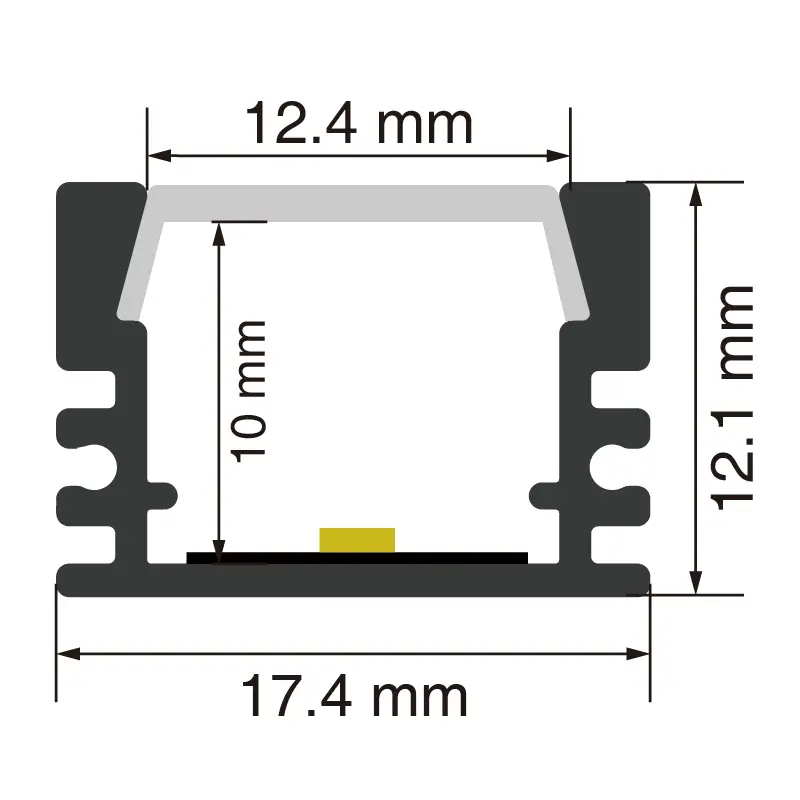 LED Aluminum Channel L2000×17.4×12.1mm - SP03-LED Profile--SP03
