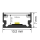 LED aliuminio kanalas L2000 × 13.2 × 7 mm – SP05 – ant paviršiaus montuojamas LED kanalas – SP05