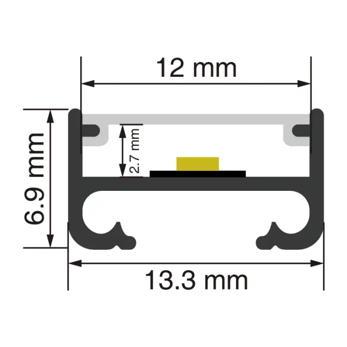 د LED پټې چینل L2000 × 13.3 × 6.9mm - SP06-لوازم--SP06