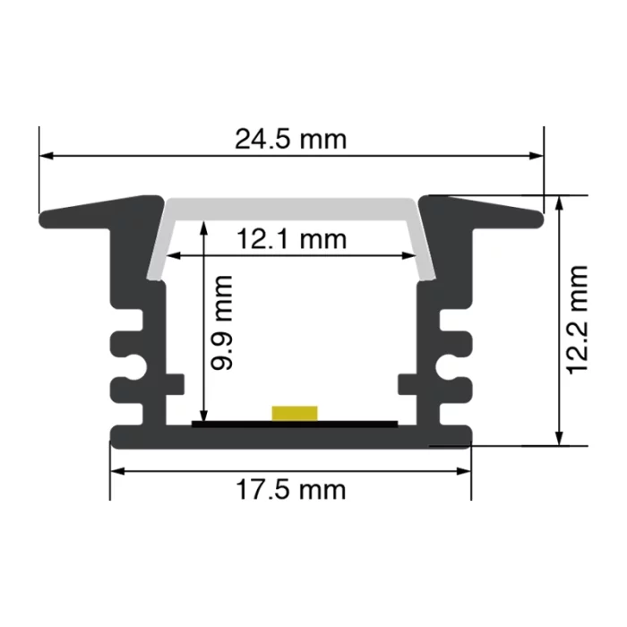 ملف تعريف LED L2000 × 15.1 × 15.1 مم - SP07 - قناة LED مثبتة على السطح - SP07