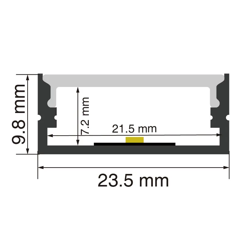 LED-profil L2000×23.5×9.8 mm - SP12-tak LED-kanal--SP12