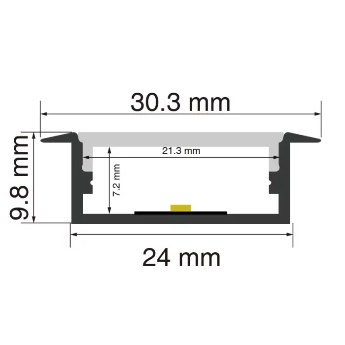 Κανάλι LED αλουμινίου L2000×30.3×9.8mm - SP13-Κανάλι LED οροφής--SP13