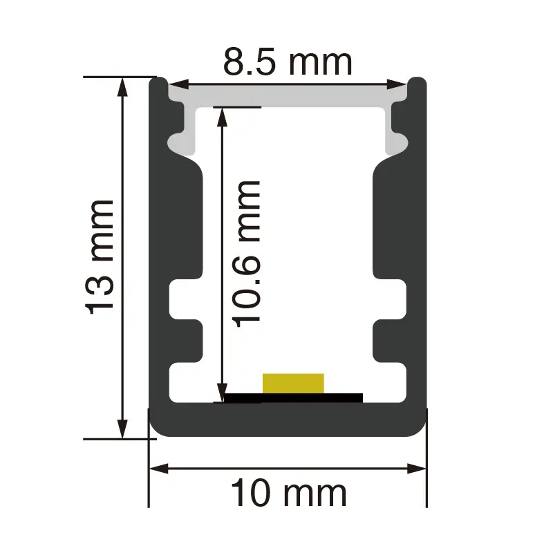 LED Aluminum Channel L2000×10×13mm - SP14-Recessed LED Channel--SP14