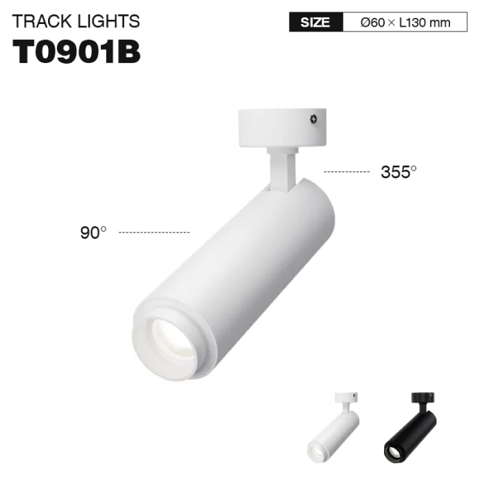 T0901B – 12W 3000K 24˚N/B Ra80 Wit – Trackverlichting LED-Kantoorverlichting--T0901B