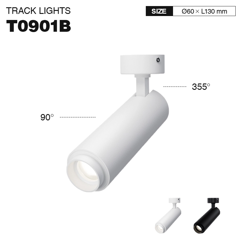 T0901B – 12W 3000K 24˚N/B Ra80 White –  Track Light LED-Track Lights--T0901B