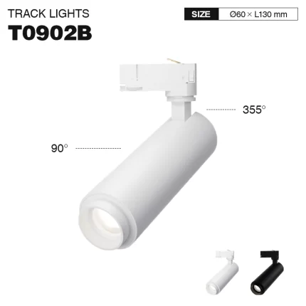 T0902B – 12W 3000K 24˚N/B Ra80 White – Bėgių apšvietimas LED prekybos centro apšvietimas –T0902B