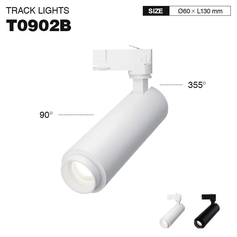 T0902B – 12W 3000K 24˚N/B Ra80 White –  Track Light LED-Kitchen Track Lighting--T0902B