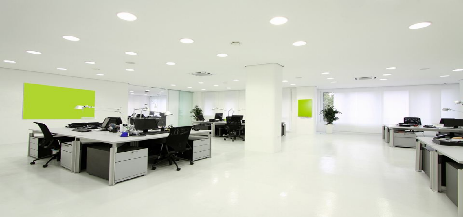 Downlights de oficina