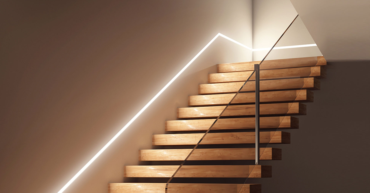 How RGB light strips illuminate indoor stairwells