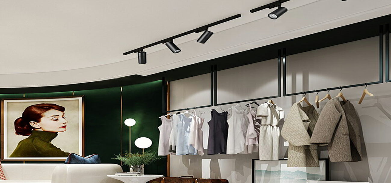 Clothing store interior spotlight