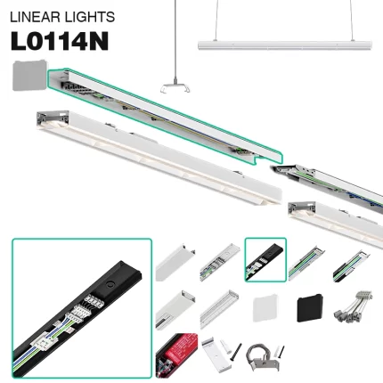 MLL002-A قناة سوداء ذات 5 أسلاك للأضواء الخطية LED ضمان 5 سنوات - إضاءة المكتب - 01