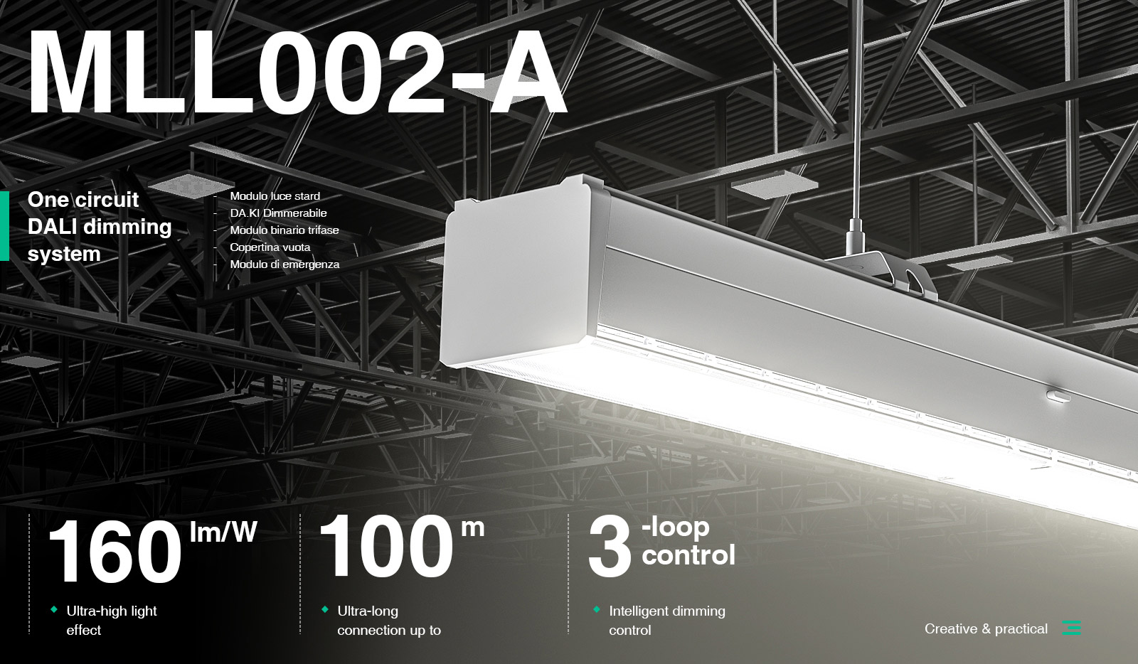 MLL002-A 5-Wire Trunking For LED Linear Lights 5-year Warranty-Linear Lights--01