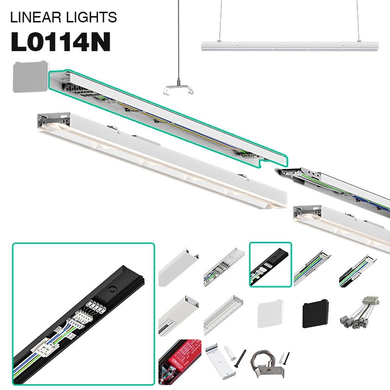 MLL002-A conduíte preto de 5 fios para luzes lineares LED 5 anos de garantia - iluminação de escritório - 01