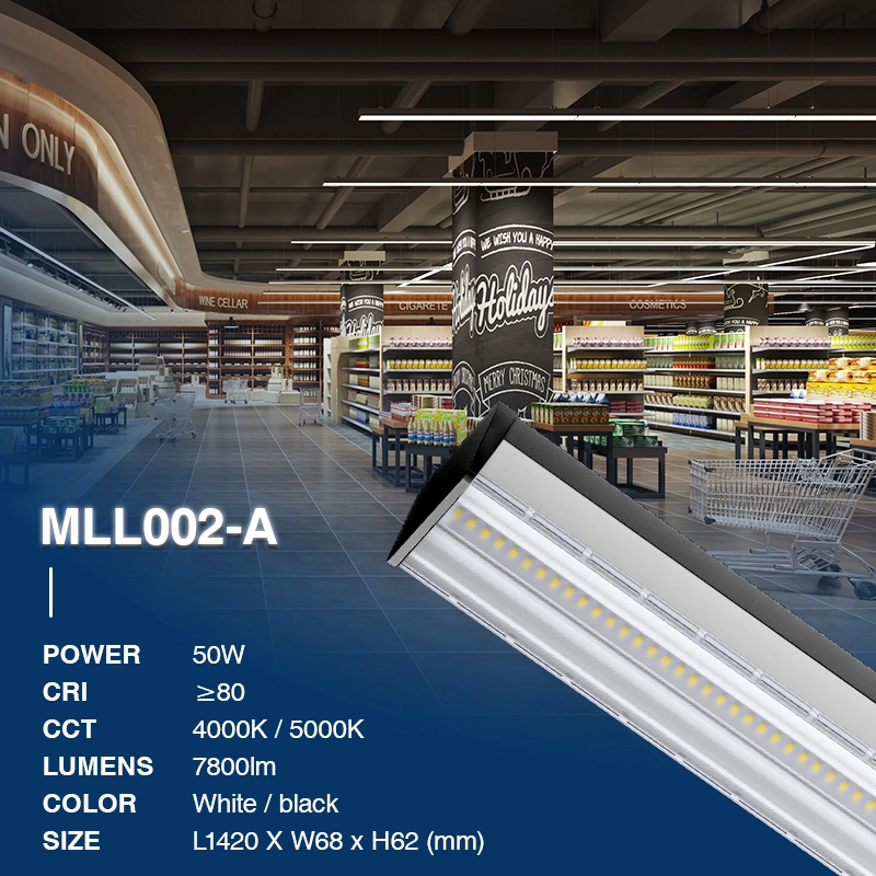 MLL002-A Conduit negre de 5 fils per a llums lineals LED 5 anys de garantia-Llums lineals--02N