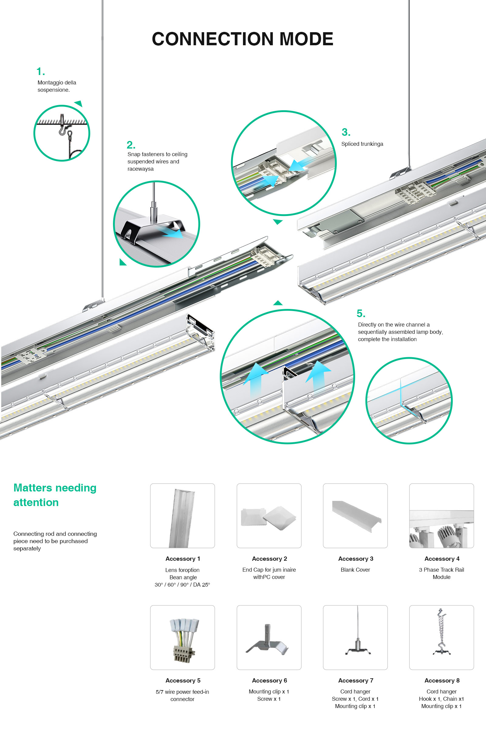 MLL002-A 5-Wire Trunking For LED Linear Lights 5-year Warranty-Linear Lights--06