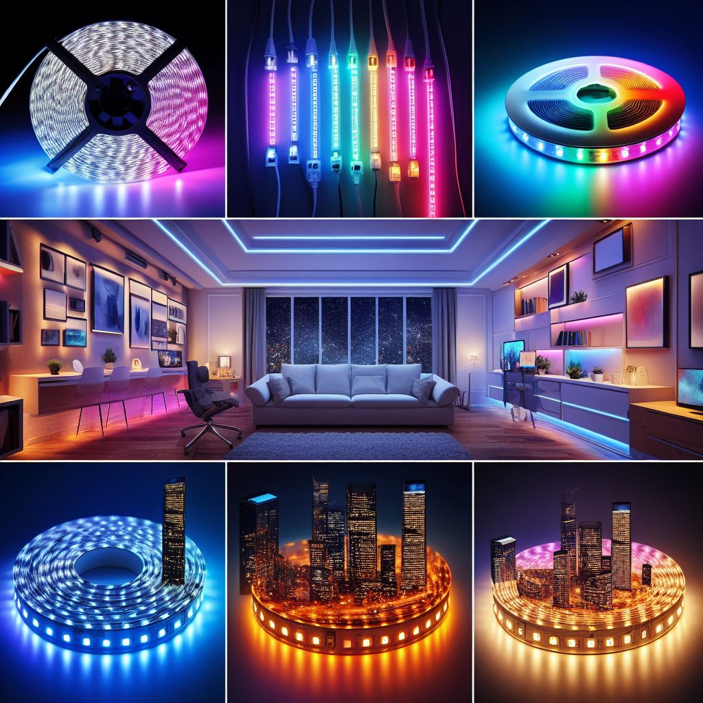 Jeu de bandes lumineuses LED pour la télévision (L: 4 x 50 cm, 2.5 W, RGB,  revêtu)