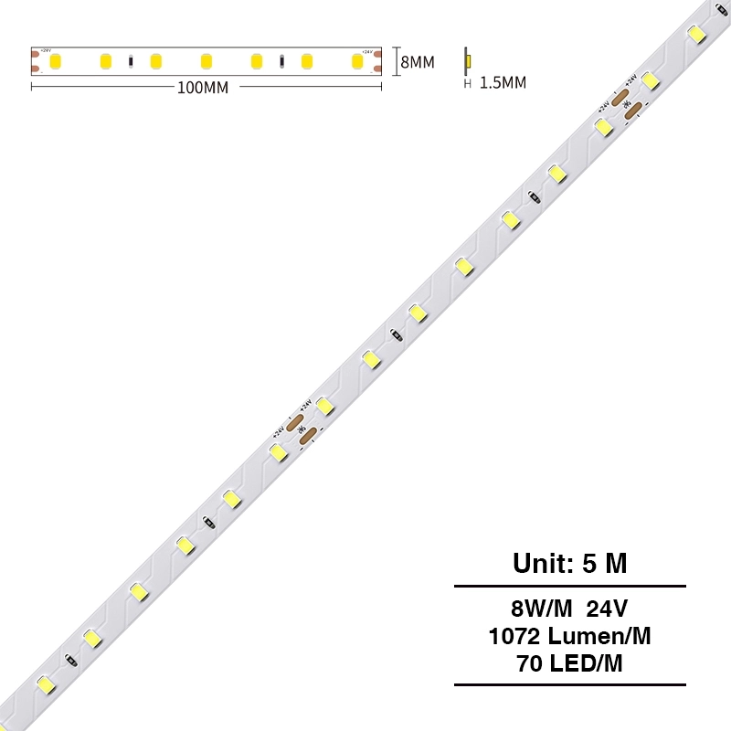 SMD 2835 6500K Ra80 IP20 8W/m 70LEDs/M LED зурвас гэрэл-кабинет доорх гэрэлтүүлэг--S0303