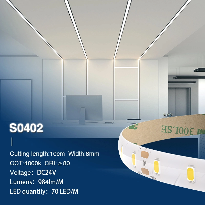 SMD 2835 4000K Ra80 IP44 8W/m 70LEDs/M LED Strip-LED Surface Mount Strip Light--S0402