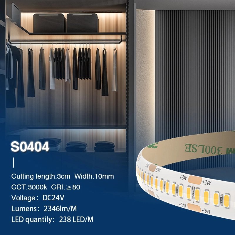 SMD 2835 3000K Ra80 IP44 20W/m 238LEDs/M LED Strip-24V LED Strip--S0404