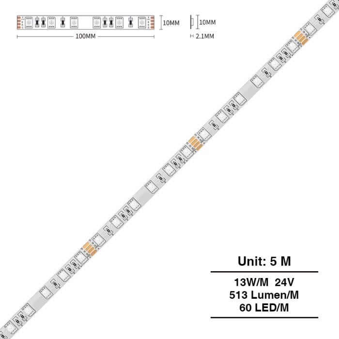 SMD 5050 RGB IP20 13W/m 60LEDs/M RGB LED স্ট্রিপ লাইট-টিভি ব্যাক লাইটিং--S0601