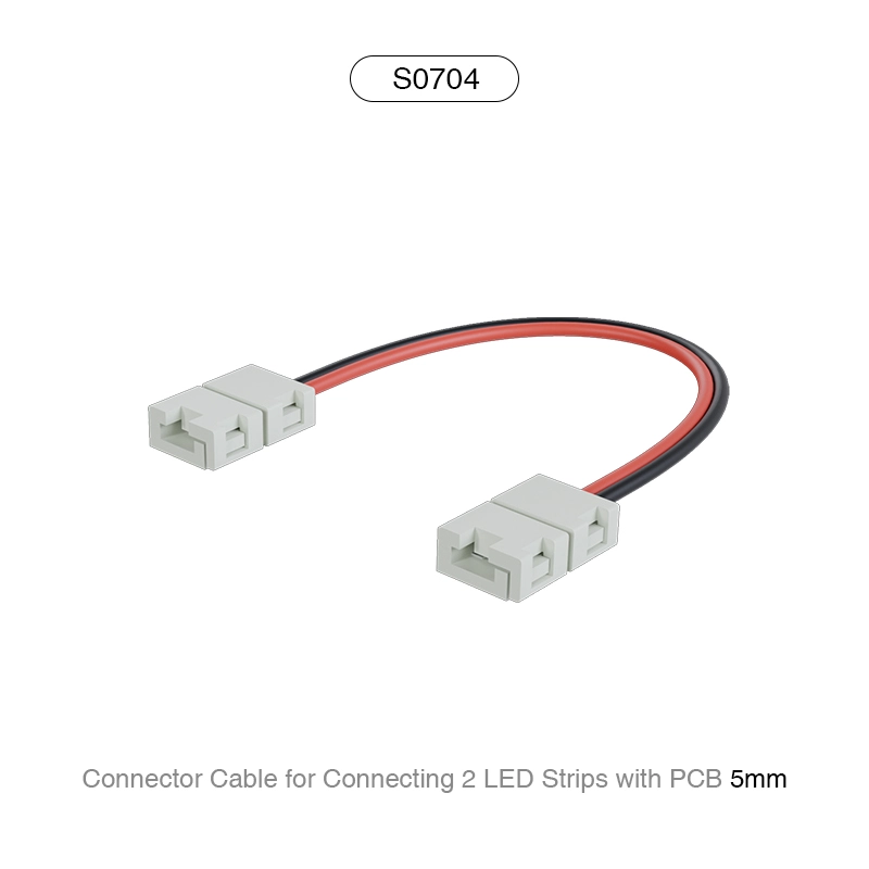 Valgusriba tarvikud/pistikukaabel 2 LED-riba ja 5MM PCB ühendamiseks/120 LED-i jaoks-LED-ribavalgusti konnektorid--S0704