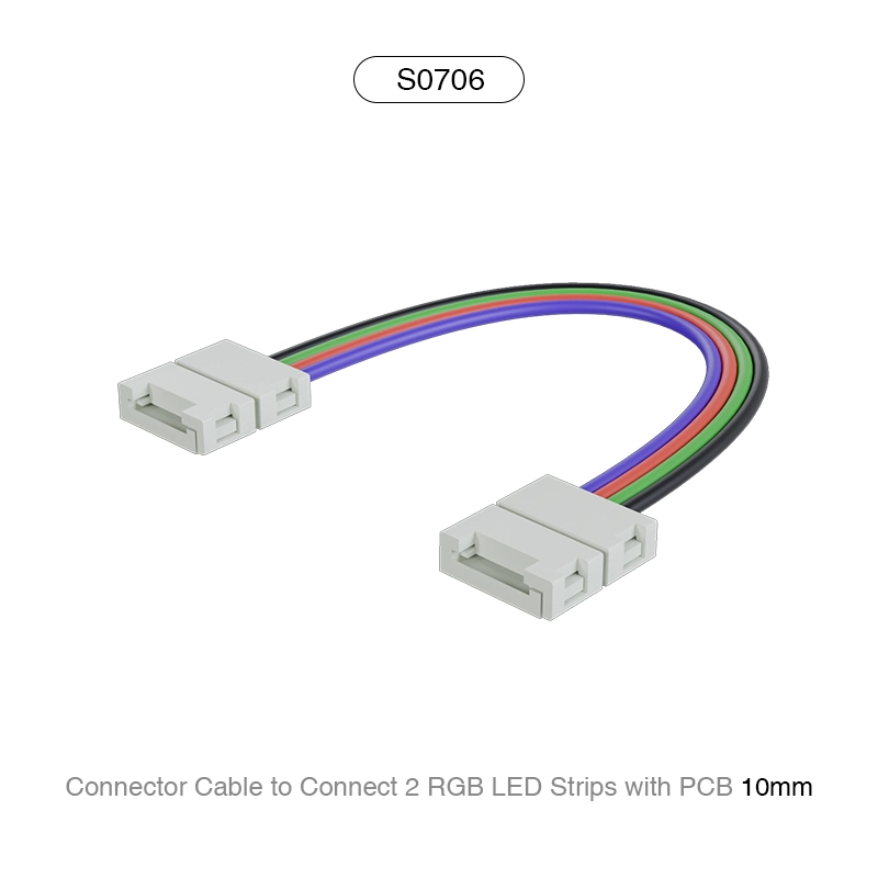 RGB LED লাইট স্ট্রিপ আনুষঙ্গিক সংযোগকারী কেবল PCB 10MM + 15CM কেবল দিয়ে শুরু হয়/60 LEDs-LED স্ট্রিপ লাইট সংযোগকারীর জন্য উপযুক্ত--S0706