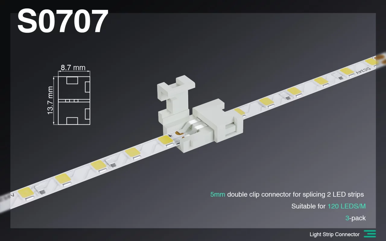 لوازم جانبی برای هر Strisce luminose/Connettore a doppio morsetto da 5 mm برای هر دانشجو 2 strisce luminose a LED-Accessories--S0707 01