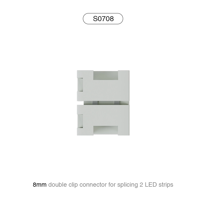 8MM Dual Clamp Connector Fir d'Verbindung vun 2 LED Strips / Accessoiren-LED Strip Light Connectors--S0708