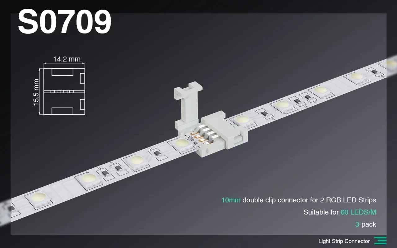 Cavo onnettore per il collegamento di 2 strisce LED RGB e PCB da 10 mm/per 60 LED/MT-LED Strip Light Connectors--S0709 01