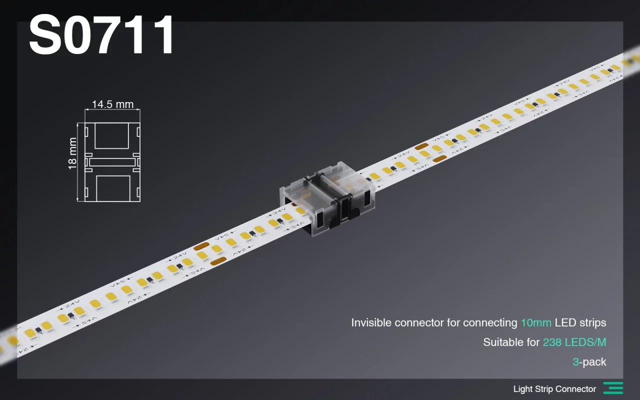 Akcesoria/Niewidoczne złącze 10mm/2Pin listwa świetlna LED/pasuje do 240 LEDS-Akcesoria--S0711 01