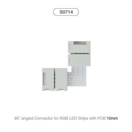 90 Degree Angle Connector alang sa RGB LED Strip nga adunay 10MM PCB/Angay alang sa 60 LEDs-Accessories--S0714