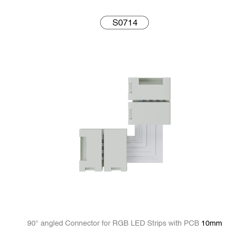 موصل زاوية 90 درجة لشريط RGB LED مع 10 مم PCB/مناسب لـ 60 مصباح LED - الملحقات - S0714
