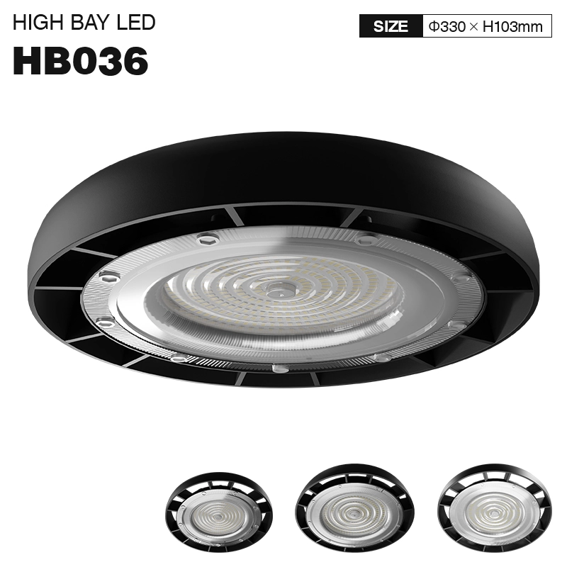 HB036 UFO light 200W/20000lm/Black Design/120° Beam/6500K - Suitable For Large Space Lighting-Commercial High Bay LED Lights--01