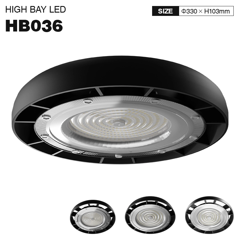 HB036 Światło UFO 200 W/20000 lm/czarny wzór/wiązka 120°/6500 K – nadaje się do oświetlenia dużych przestrzeni – inteligentne światło High Bay – 01