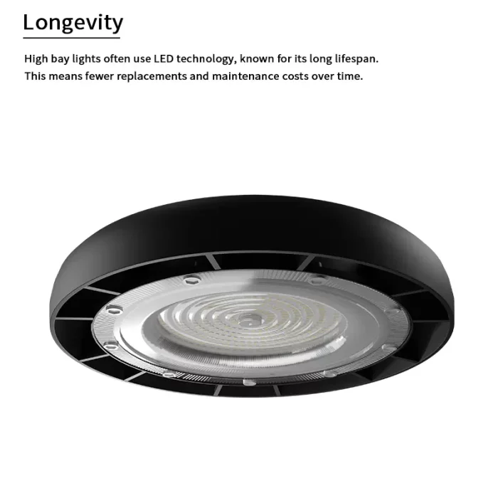 HB016 UFO light 100W/10000lm/Black Design/120° Beam/6500K - Suitable For Large Space Lighting-High Bay LED Lights 6000K--03