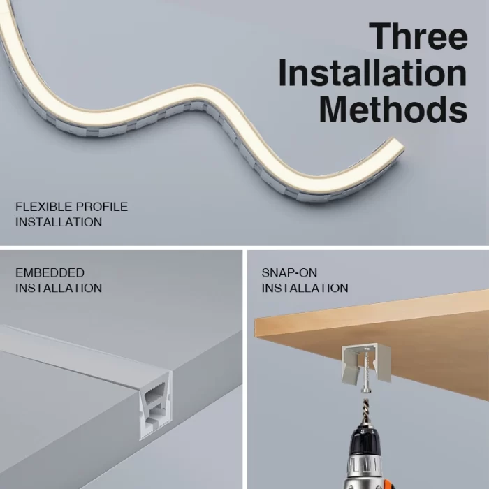 Neon Strip Lights 3000K Ra90 IP65 9.6W/m 120LEDs/M L50000*W12*H12mm-Recessed LED Strip Lighting--07