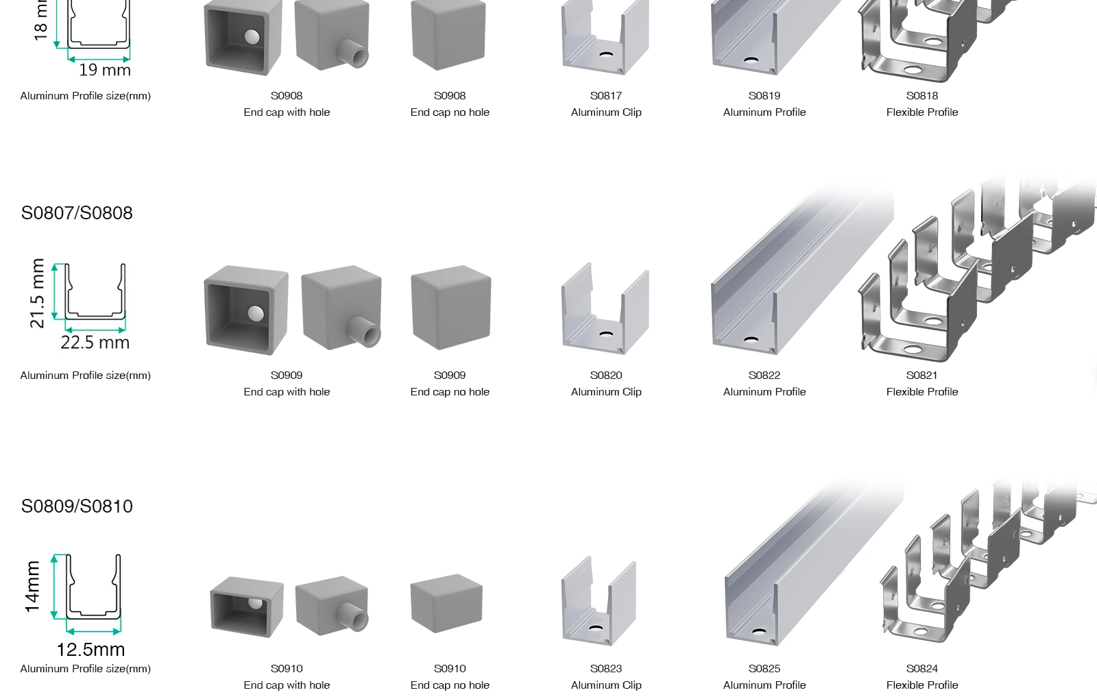 Detailed drawing of the specifications of the silicone light strip-09