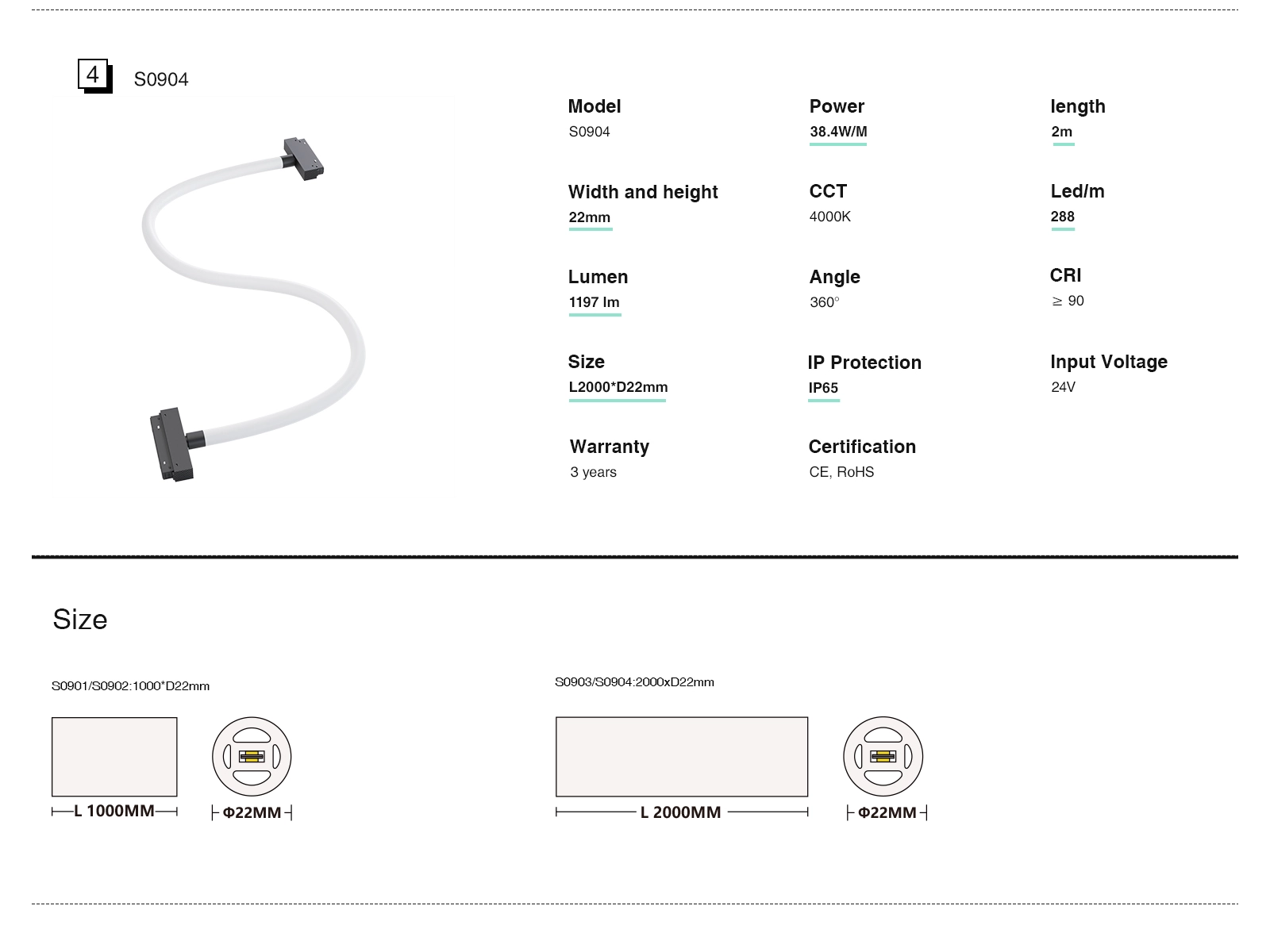 IP65 High Quality Silicone LED Light Strip 4000K Home Lighting-KOSOOM-24W LED Downlight--3