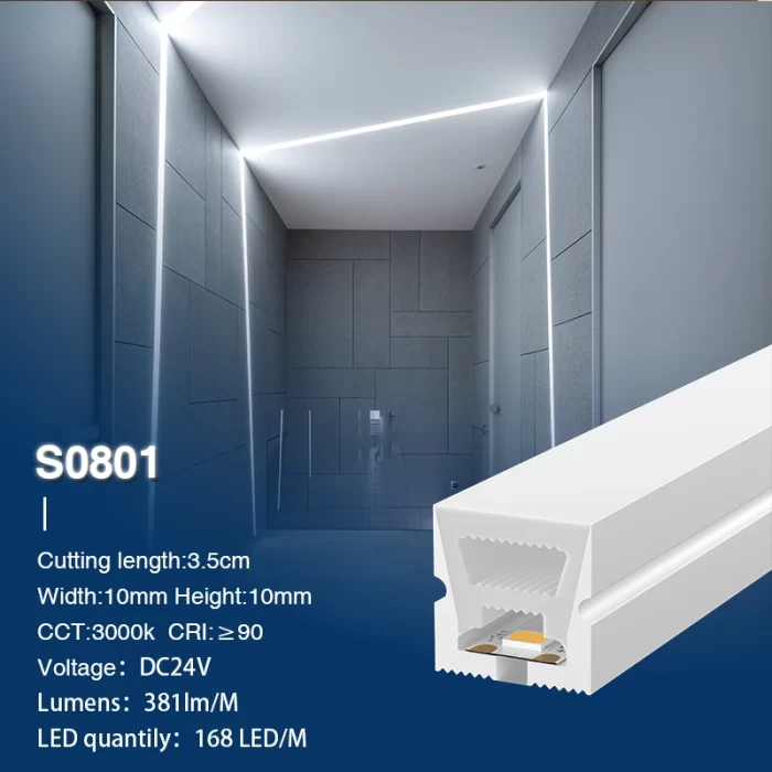 Neon Strip Lights 3000K Ra90 IP65 9.6W/m 168LEDs/M L50000*W10*H10mm-Ceiling LED Strip Lights--S0801