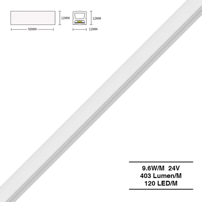 د نیون پټې څراغونه 3000K Ra90 IP65 9.6W/m 120LEDs/M L50000*W12*H12mm-Neon LED Strip Lights--S0803