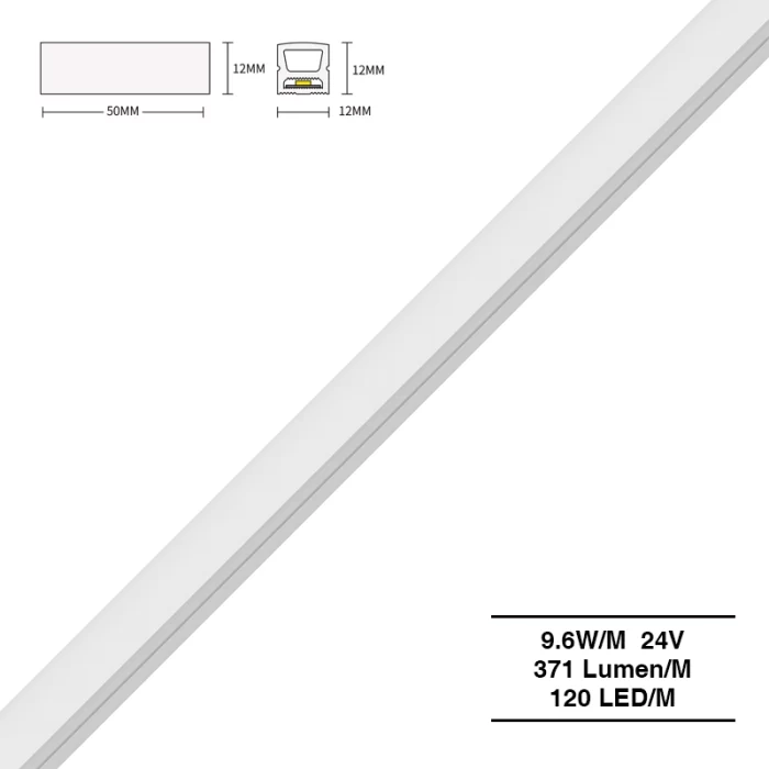 Neon LED Strip 4000K Ra90 IP65 9.6W/m 120LEDs/M L50000*W12*H12mm-Recessed LED Strip Lighting--S0804