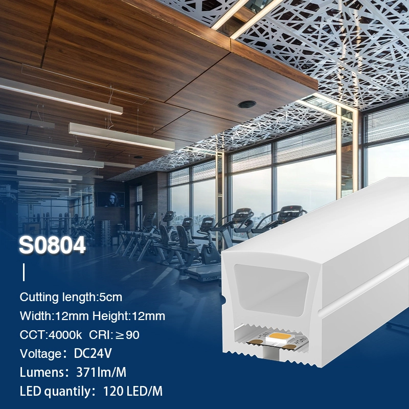 নিয়ন LED স্ট্রিপ 4000K Ra90 IP65 9.6W/m 120LEDs/M L50000*W12*H12mm-24V LED স্ট্রিপ--S0804