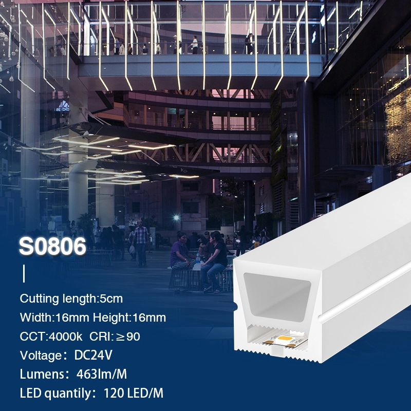 Neon LED Strip Lights 4000K Ra90 IP65 9.6W/m 120LEDs/M L50000*W16*H16mm-Supermarket Lighting --S0806