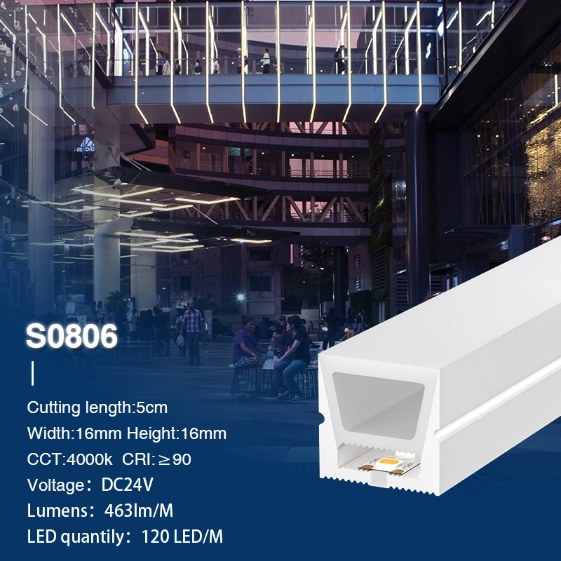 អំពូល LED អ៊ីយូតា 4000K Ra90 IP65 9.6W/m 120LEDs/M L50000*W16*H16mm-2835 LED Strip--S0806