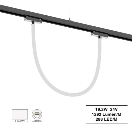 Neon Flex LED ზოლები 4000K Ra90 IP65 19.2W 288LEDs/M L1000*D22mm-2835 LED ზოლები--S0902