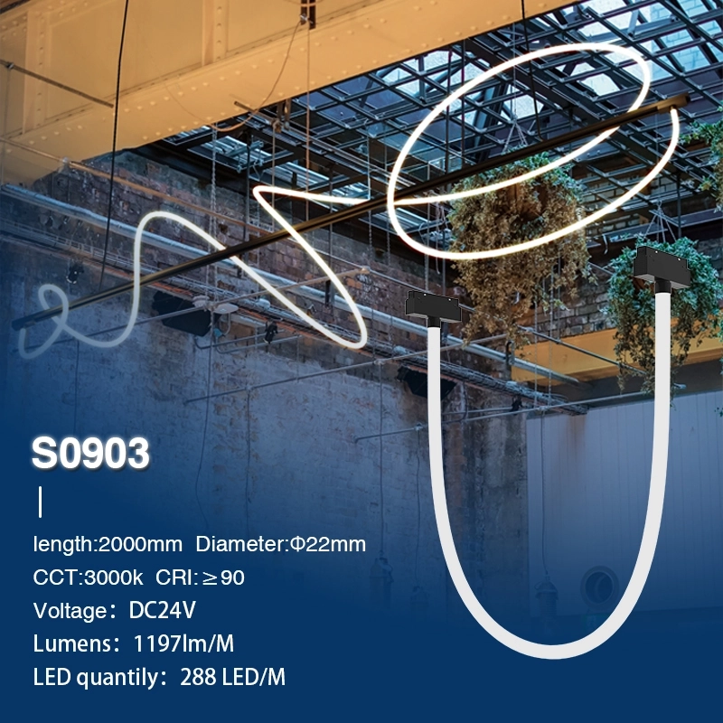 Neon-Flex-LED-Streifen, 3000 K, Ra90, IP65, 38.4 W, 288 LEDs/m, L2000 x D22 mm, 3000 K, LED-Streifen – S0903 (2)