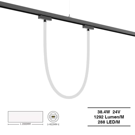 Neon Flex λωρίδα LED 4000K Ra90 IP65 38.4W 288LED/M L2000*D22mm-Φωτισμός καφέ--S0904