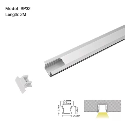 قناة ألومنيوم LED L2000 × 24.5 × 14.2 مم - SP32 - قناة LED غائرة - 01