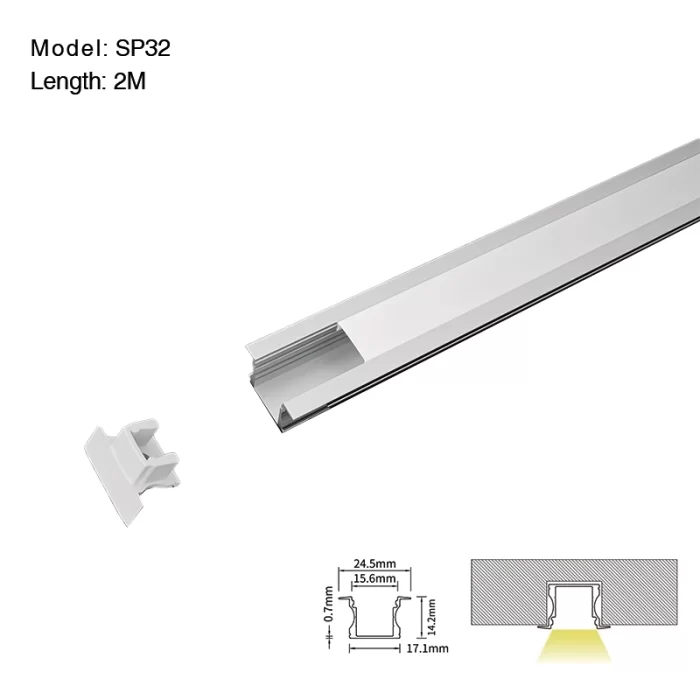 LED Aluminum Channel L2000×24.5×14.2mm - SP32-Recessed LED Channel--01