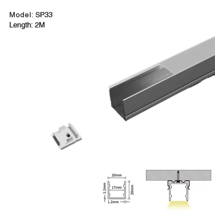 LED Aluminum Channel L2000×20×20mm - SP33-Ceiling LED channel--01